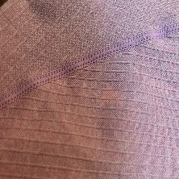 Two-Piece  Pink Ribbed Long Sleeve and Leggings Work Out Active Gym Set - Picture 9 of 9